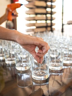 verre mechée méchage des bougies